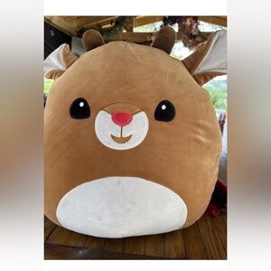 Rudolph The Red Nose Reindeer Squishmallow 16” Plush Kellytoy Stuffed Animal